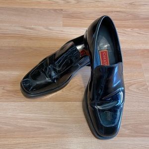 Black, tuxedo shoes, men’s size 9D, slip on loafers, C03124